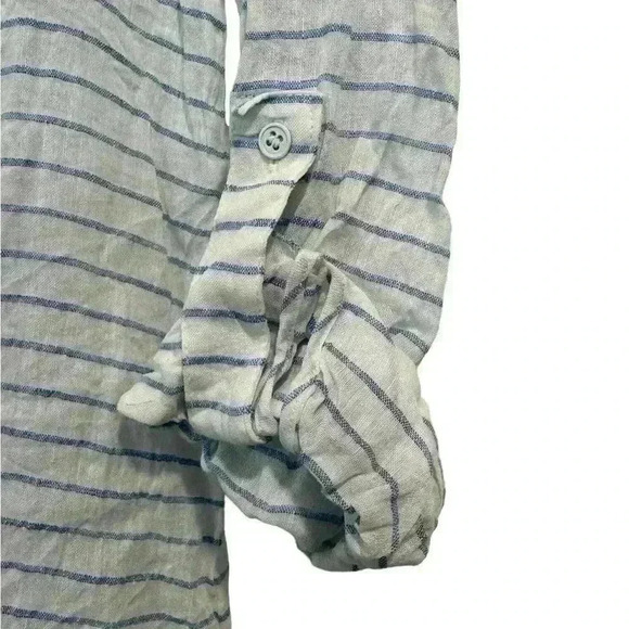 ALICE & OLIVIA Otis Stiped button up roll Cuffs long sleeve shirt Women's Sz S/P - Picture 7 of 9